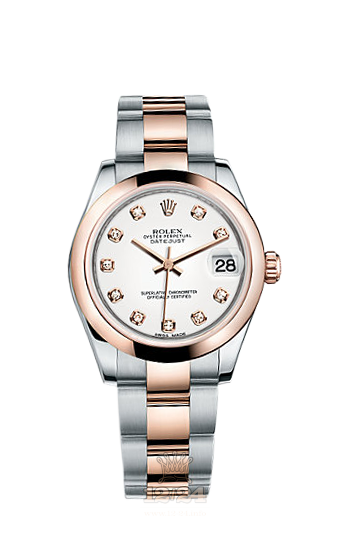 Rolex Datejust Watch 178241-0010 31 mm Steel / Pink gold Case White Dial