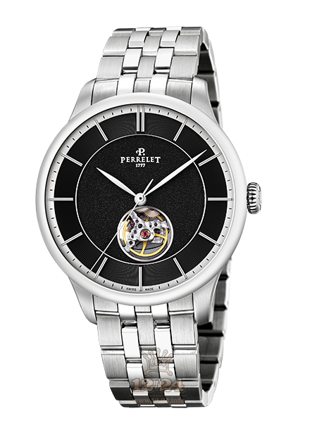Perrelet First Class Watch A1087/C 42 mm Stainless steel Case Black Dial