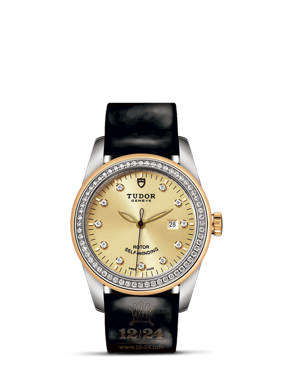 Tudor Glamour Watch M53023-0045 31 mm Stainless steel Yellow gold Case Golden Dial
