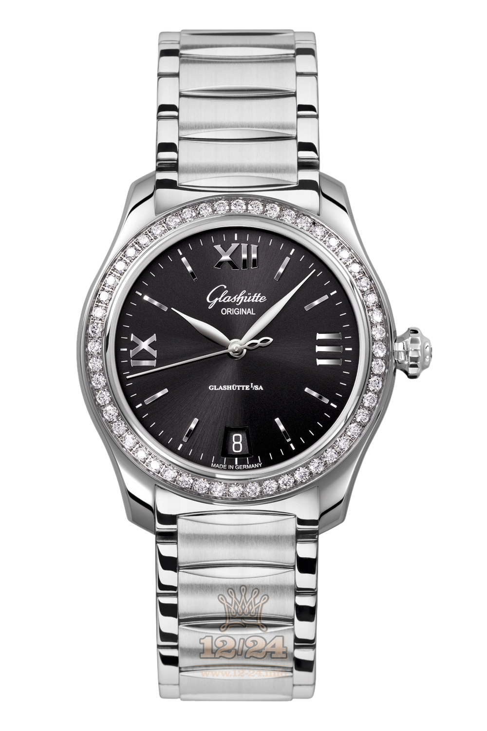 Glashutte Ladies Watch 1-39-22-20-22-34 36 mm Stainless steel Case Black Dial