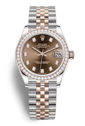 Rolex Datejust Watch 278381rbr-0028 31 mm Stainless steel Pink gold Case Brown (chocolate) Dial