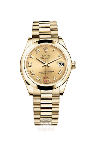 Rolex Datejust Watch 178248-0087 31 mm Yellow gold Case Golden Dial
