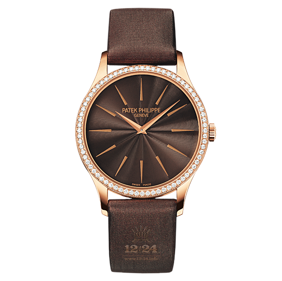 Patek Philippe Calatrava Watch 4897R-001 33 mm Pink gold Case Brown (chocolate) Dial