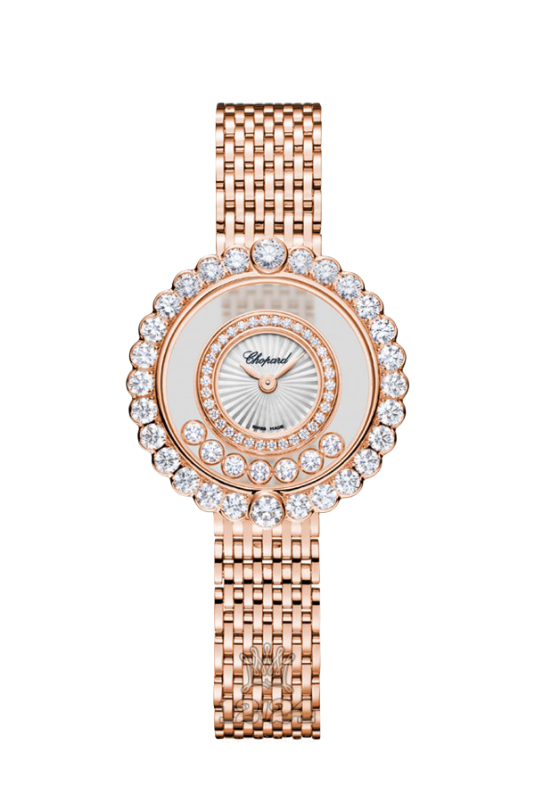 Chopard Happy Diamonds Watch 204180-5201 30 mm Pink gold Case White Dial