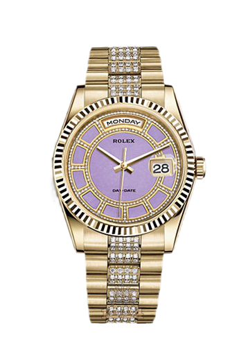 Rolex Day-Date Watch 118238-0441 36 mm Yellow gold Case Purple Dial