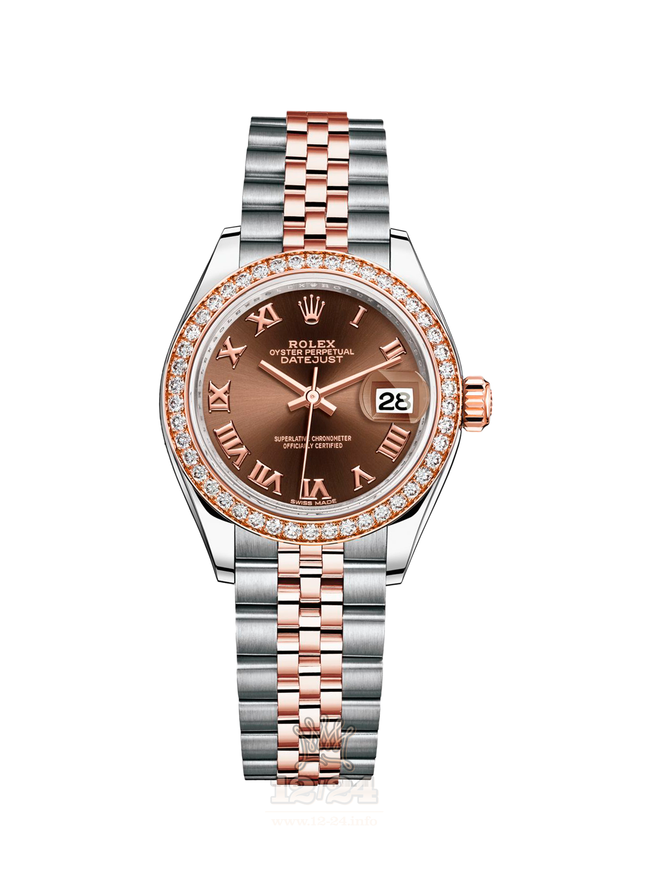 Rolex Datejust Watch 279381rbr-0009 28 mm Steel / Pink gold Case Brown (chocolate) Dial