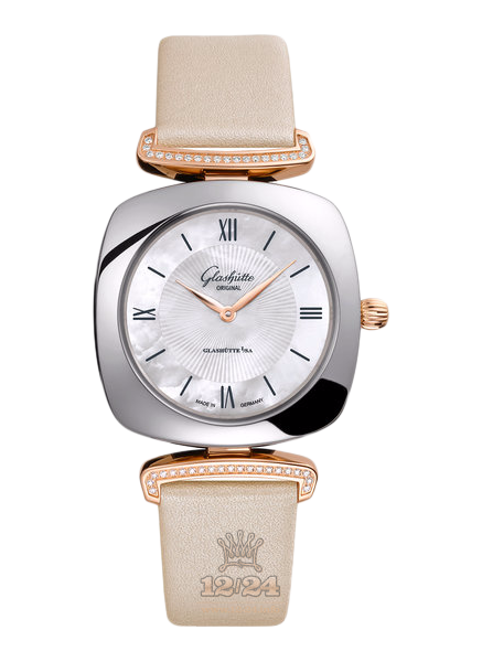 Glashutte Ladies Watch 1-03-02-05-16-35 31 mm Steel / Pink gold Case White Dial