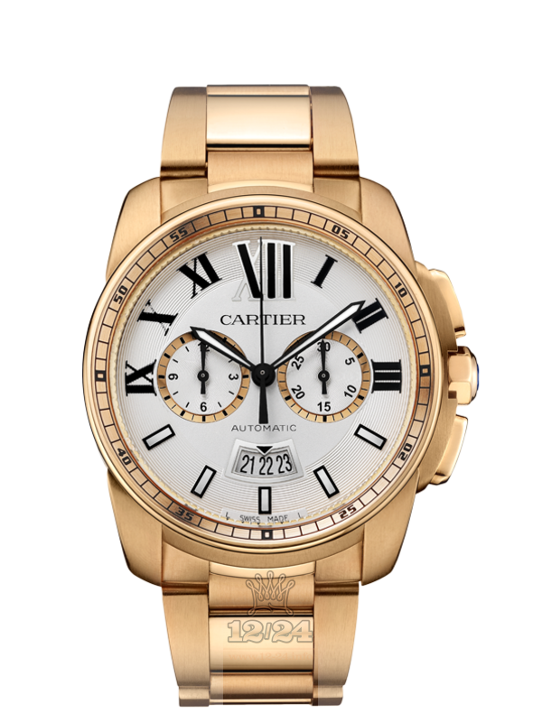 Cartier Calibre de Cartier Watch W7100047 42 mm Pink gold Case Silver Dial