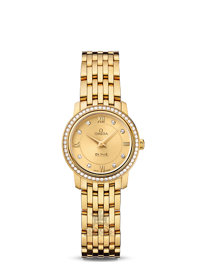 Omega Prestige Watch 424.55.24.60.58.001 24 mm Yellow gold Case Golden Dial