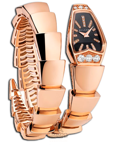 Bvlgari Serpenti Watch 101788 SPP26BGD1GD.1T 26 mm Pink gold Case Black Dial