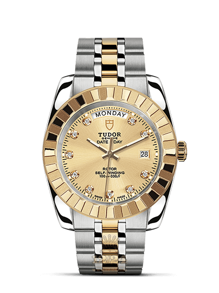 Tudor Classic Watch M23013-0018 41 mm Steel / Yellow gold Case Golden Dial