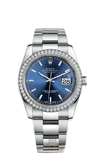 Rolex Datejust Watch 116244-0048 36 mm Steel / White gold Case Dark blue Dial
