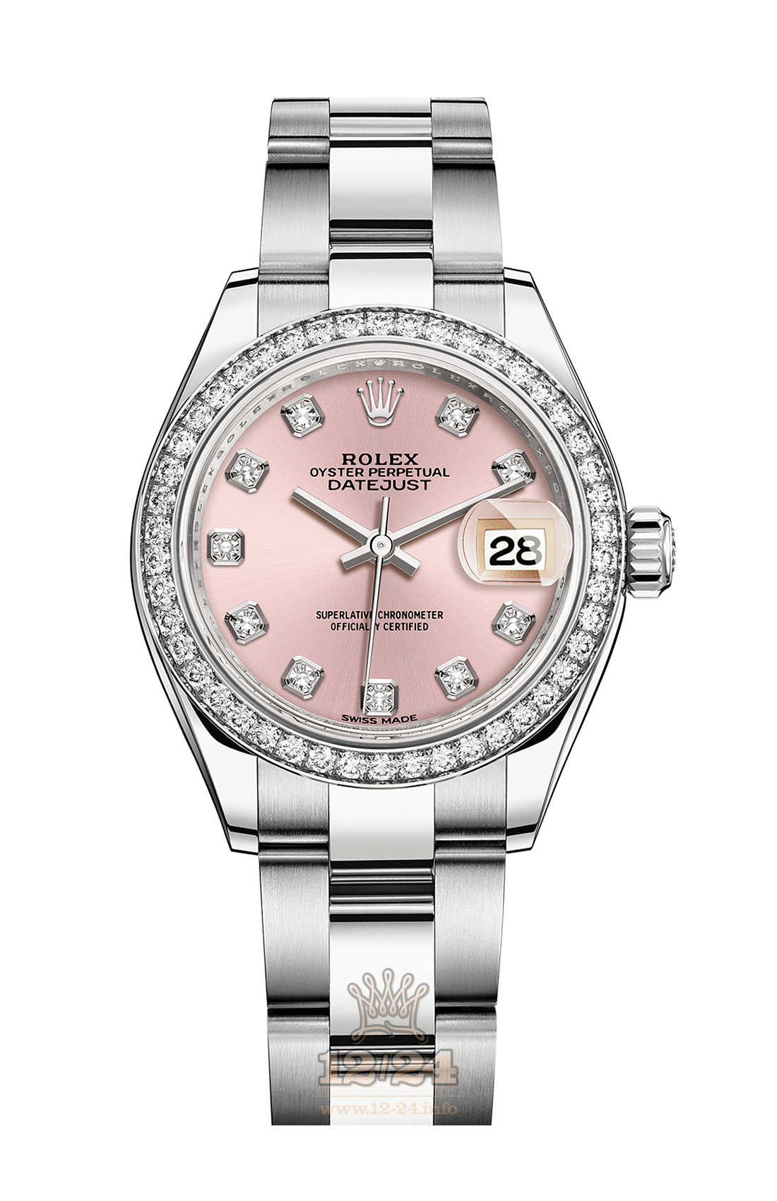 Rolex Datejust Watch 279384rbr-0004 28 mm Steel / White gold Case Pink Dial