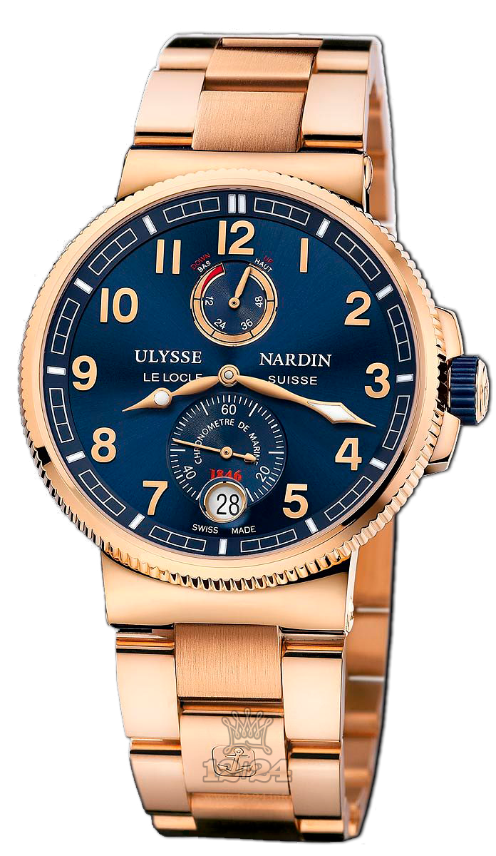 Ulysse Nardin Marine Watch 1186-126-8M/63 43 mm Pink gold Case Blue Dial