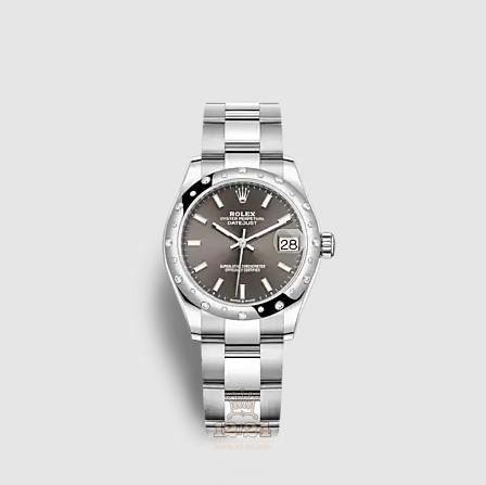 Rolex Datejust Watch 278344rbr-0017 31 mm Stainless steel White gold Case Gray Dial