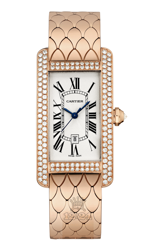 Cartier Tank Watch WB710010 42 mm Pink gold Case Silver Dial