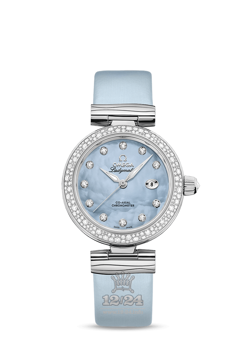 Omega Ladymatic Watch 425.37.34.20.57.003 34 mm Stainless steel Ceramics Case Dark blue Dial