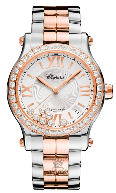 Chopard Happy Diamonds Watch 278559-6004 36 mm Steel / Pink gold Case Silver Dial