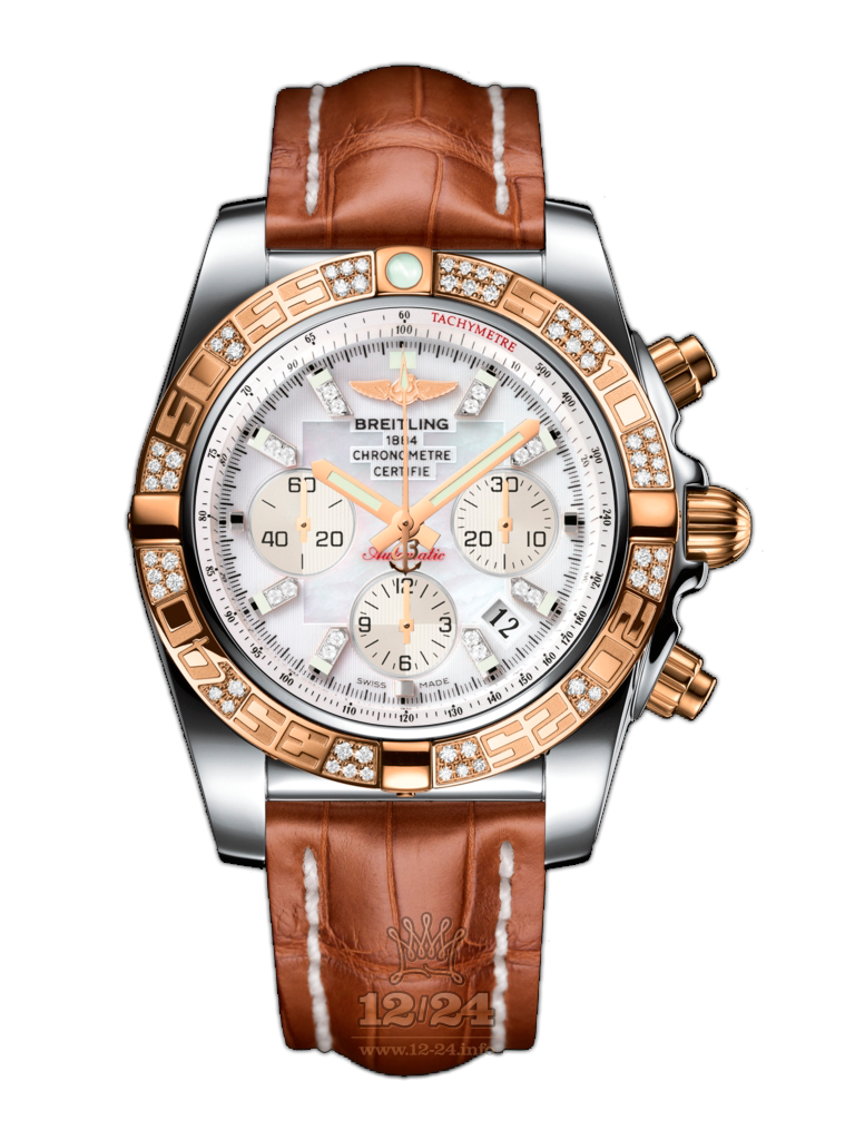 Breitling Chronomat Watch CB0110AA/A698/738P/A20D.1 44 mm Steel / Pink gold Case White Dial