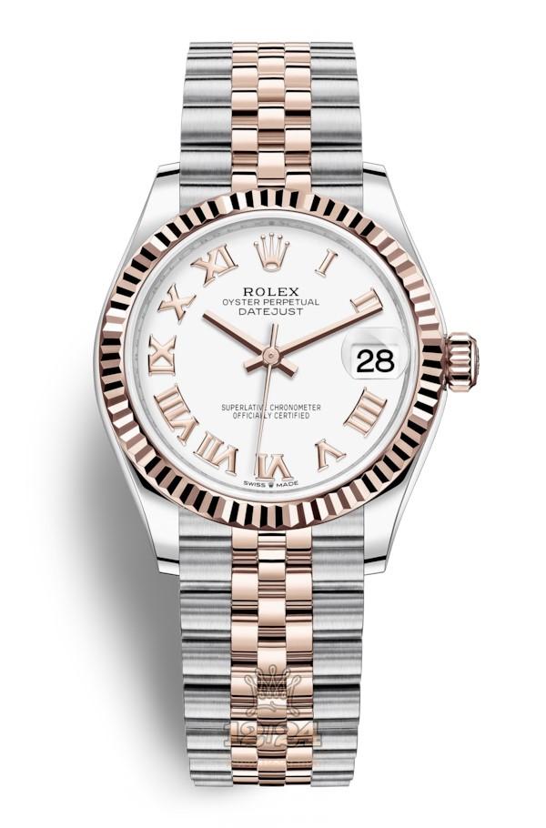 Rolex Datejust Watch 278271-0002 31 mm Stainless steel Pink gold Case White Dial
