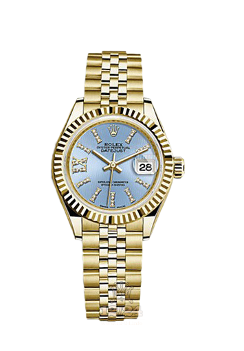 Rolex Datejust Watch 279178-0010 28 mm Yellow gold Case White Blue Dial
