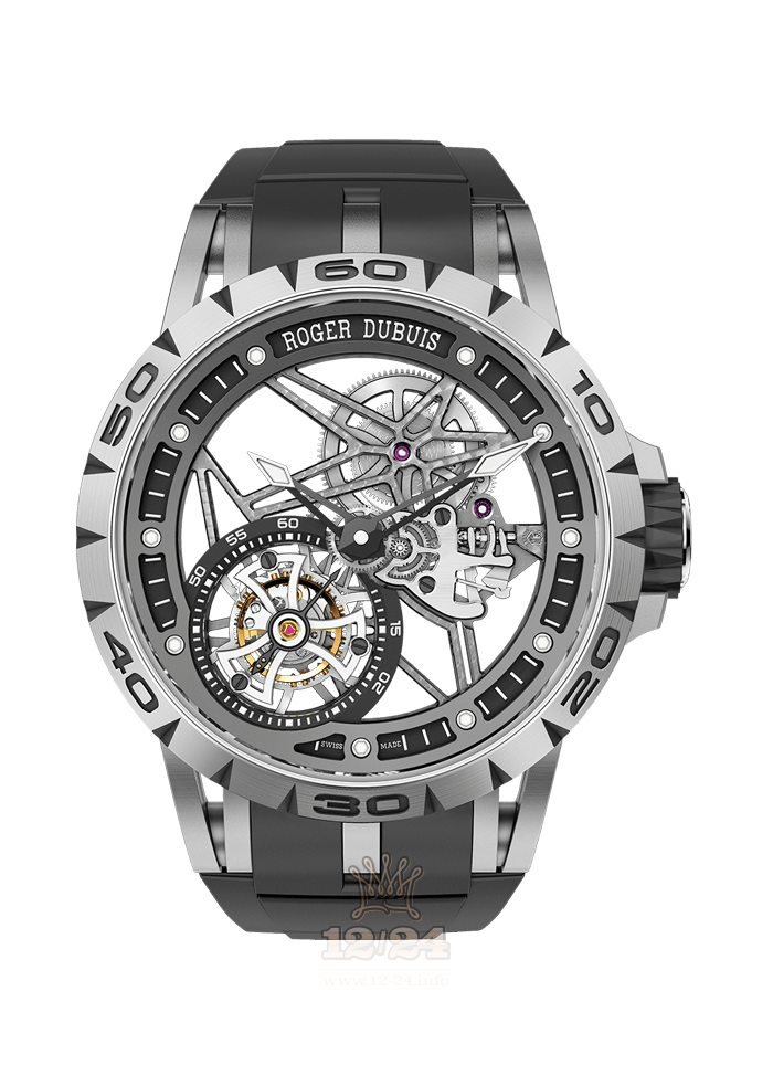 Roger Dubuis Excalibur Watch RDDBEX0479 45 mm Titanium Case Black Silver Dial