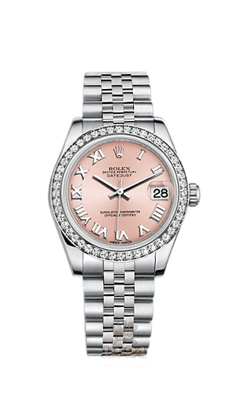 Rolex Lady-Datejust Watch 178384-0009 31 mm Steel / White gold Case Pink Dial