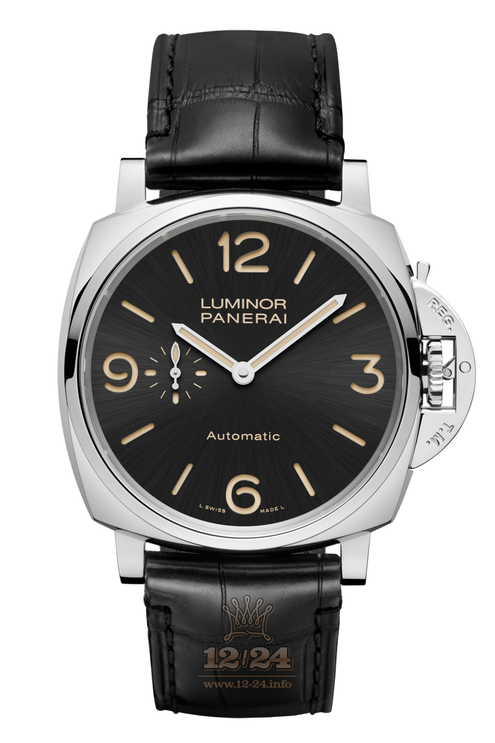 Panerai Luminor Due Watch PAM00674 45 mm Stainless steel Case Black Dial