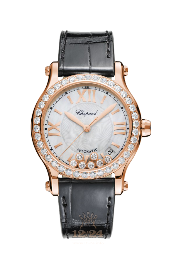 Chopard Happy Diamonds Watch 274808-5006 36 mm Pink gold Case White Dial