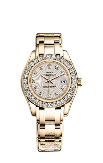 Rolex Pearlmaster Watch 80298-0262 29 mm Yellow gold Case Beige Dial
