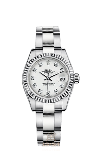Rolex Lady-Datejust Watch 179174-0053 26 mm Steel / White gold Case White Dial