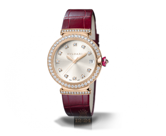Bvlgari Lvcea Watch 102329 LUP33C6GDLD/11 33 mm Pink gold Case Silver Dial