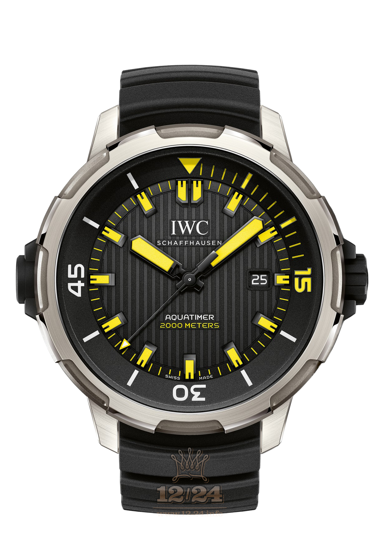 IWC Aquatimer Watch IW358001 46 mm Titanium Case Black Dial