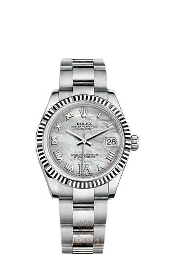 Rolex Datejust Watch 178274-0085 31 mm Steel / White gold Case White Dial