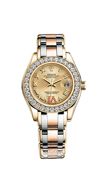Rolex Pearlmaster Watch 80298-0267 29 mm Yellow gold Case Golden Dial
