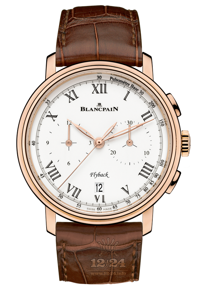 Blancpain Villeret Watch 6680F-3631-55B 44 mm Red gold Case White Dial