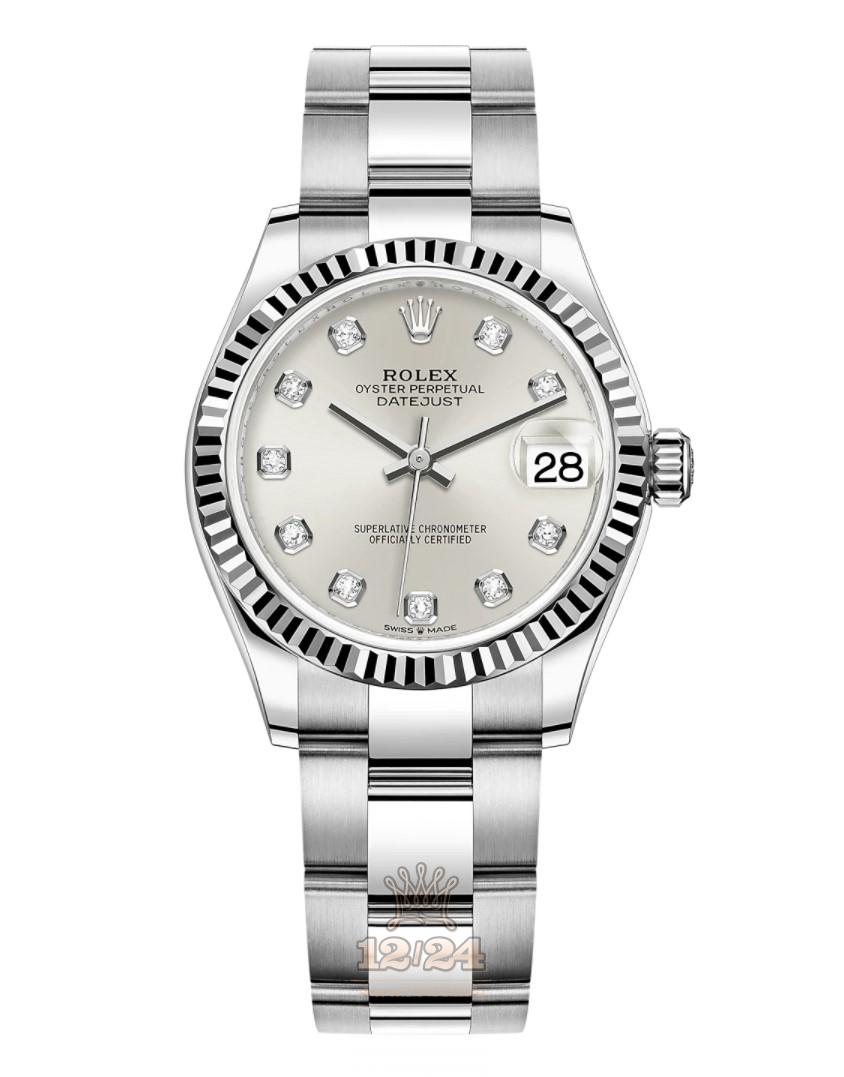 Rolex Datejust Watch 278274-0029 31 mm Stainless steel White gold Case Silver Dial