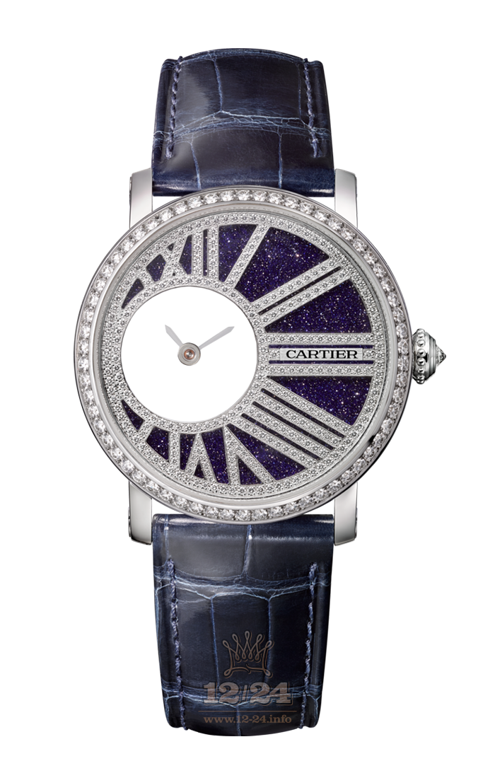 Cartier Rotonde de Cartier Watch mysterious-hour-35 35 mm White gold Case Silver Purple Dial
