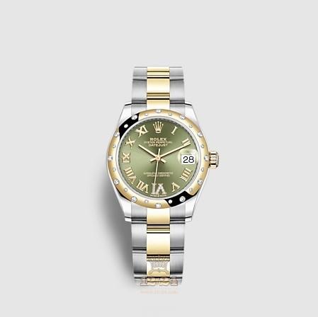 Rolex Datejust Watch 278343rbr-0015 31 mm Stainless steel Yellow gold Case Green Dial