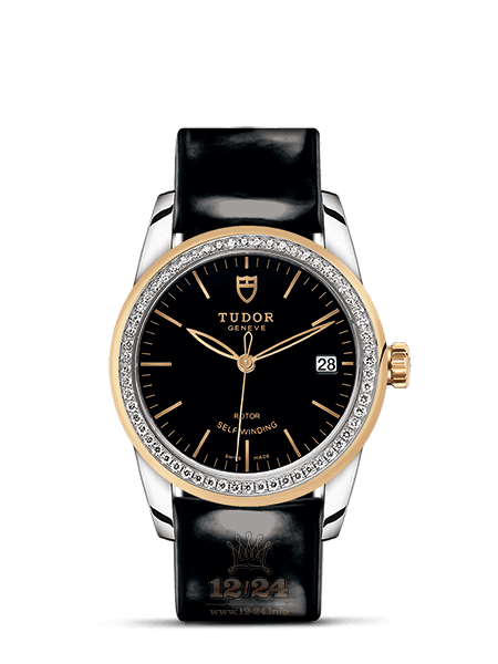Tudor Glamour Watch M55023-0053 36 mm Steel / Yellow gold Case Black Dial