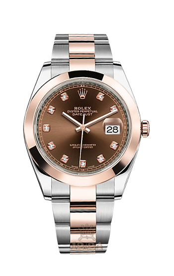 Rolex Datejust Watch 126301-0003 41 mm Steel / Pink gold Case Brown (chocolate) Dial