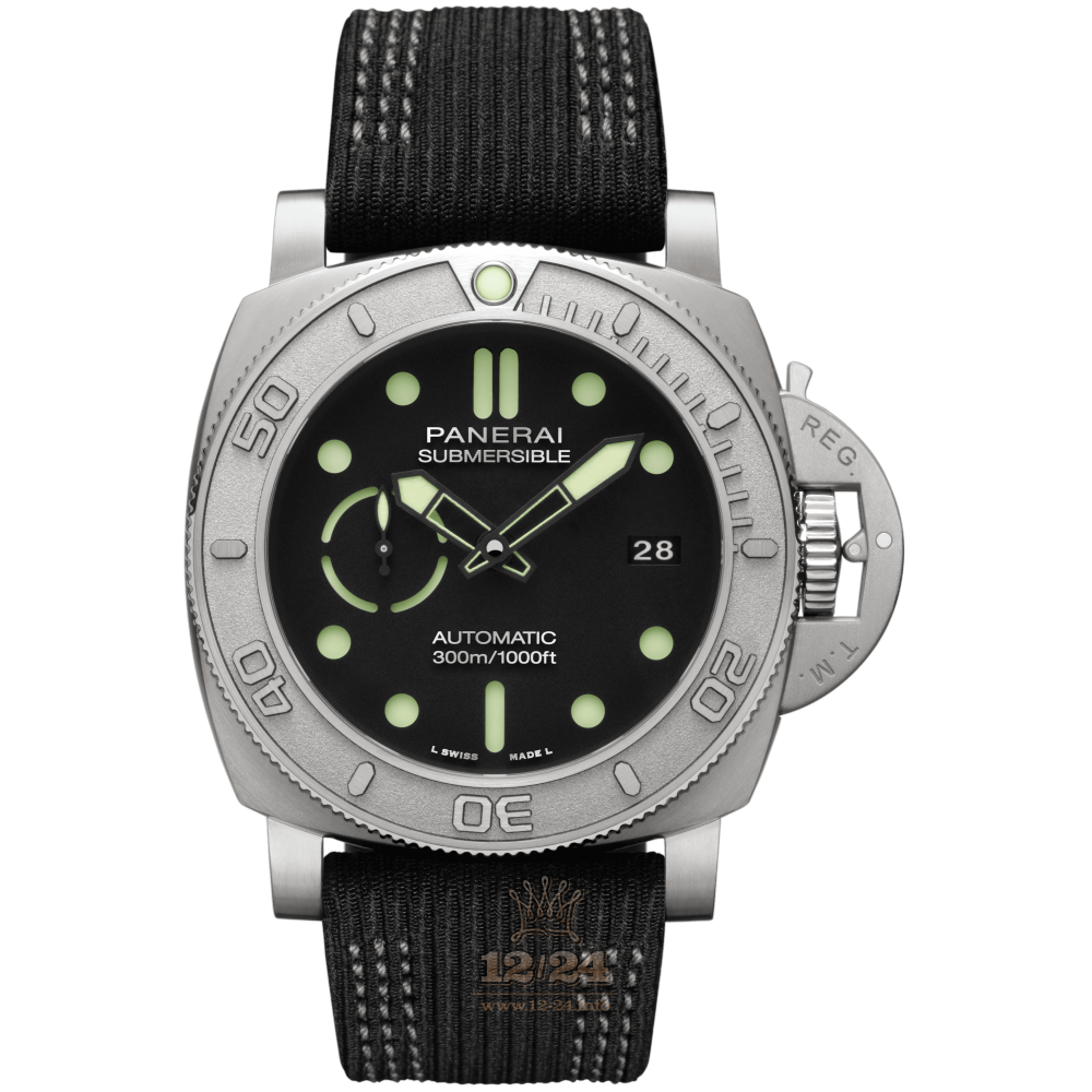Panerai Submersible Watch PAM00984 47 mm Titanium Case Black Dial