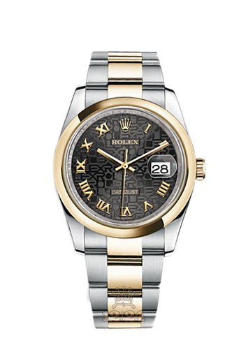 Rolex Datejust Watch 116203-0191 36 mm Steel / Yellow gold Case Black Dial