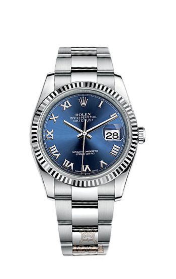 Rolex Datejust Watch 116234-0133 36 mm Steel / White gold Case Dark blue Dial