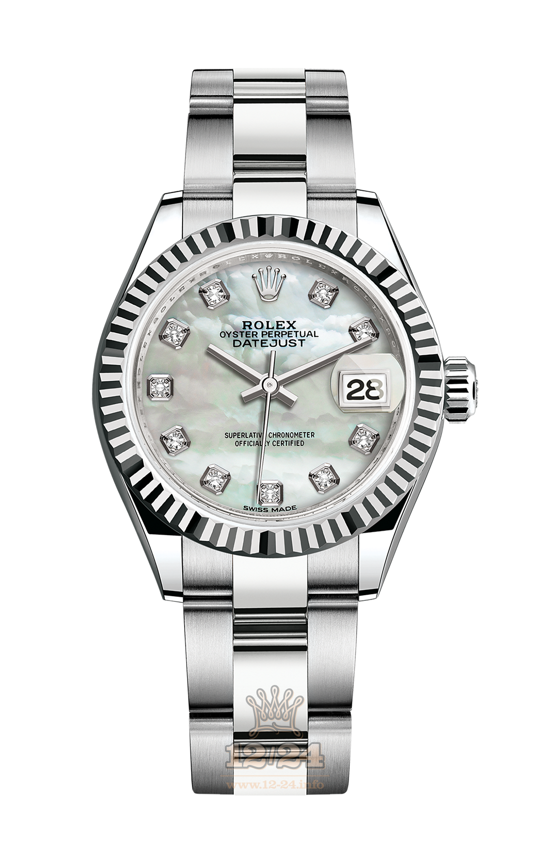 Rolex Datejust Watch 279174-0010 28 mm Steel / White gold Case White Silver Dial