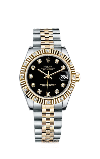Rolex Datejust Watch 178313-0021 31 mm Steel / Yellow gold Case Black Dial