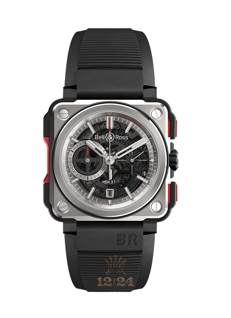 Bell & Ross Instruments Watch BRX1-CE-TI-RED 45 mm Titanium Ceramics Case Gray Dial