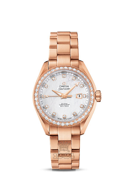 Omega Aqua Terra 150 M Watch 231.55.34.20.55.002 34 mm Pink gold Case White Dial