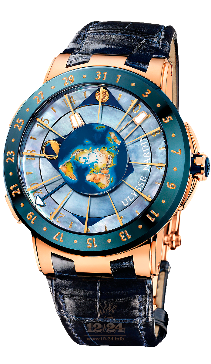 Ulysse Nardin Executive Watch 1062-113 46 mm Red gold Case Painted Dial