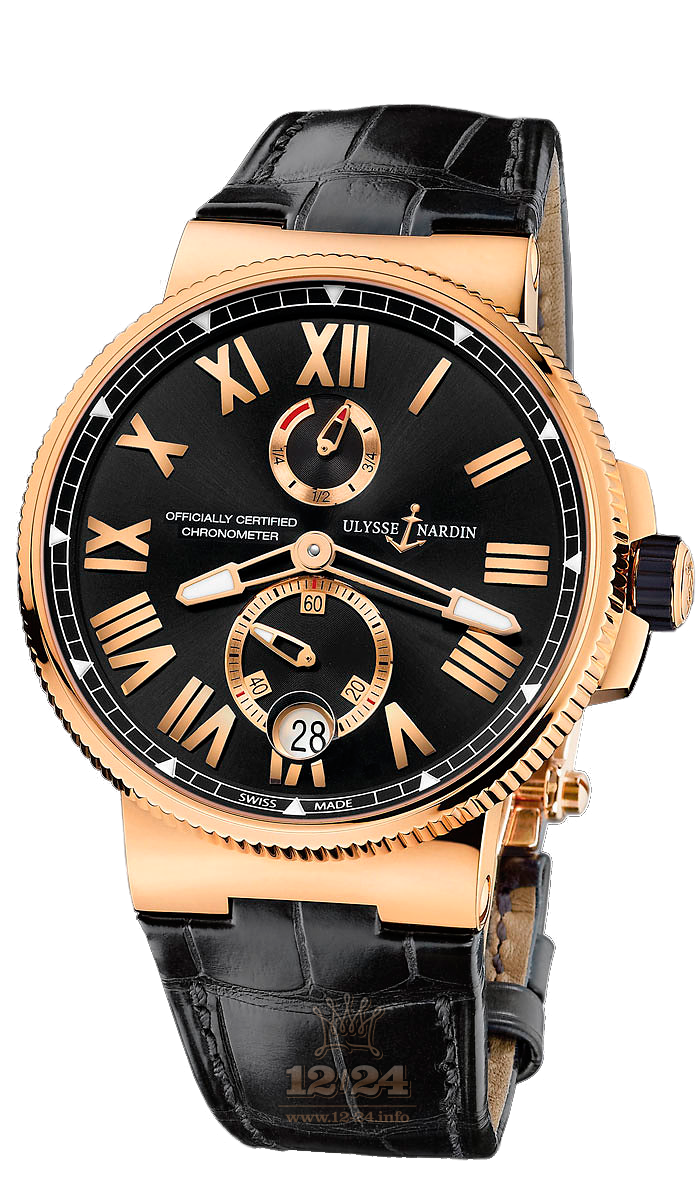 Ulysse Nardin Marine Watch 1186-122/42 45 mm Pink gold Case Black Dial